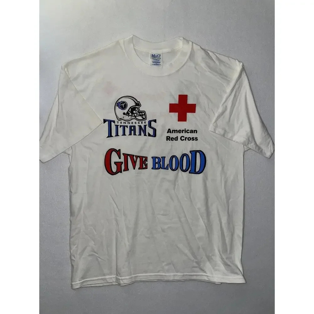Y2K Tennessee Titans‎ Promo Shirt Mens XL Red Cross 2002 Season NFL RARE